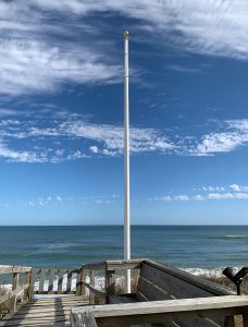 oceanfront fiberglass flagpole