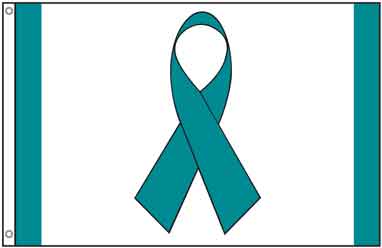 Teal Ribbon Awareness Flag