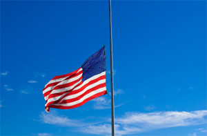 half staff flag